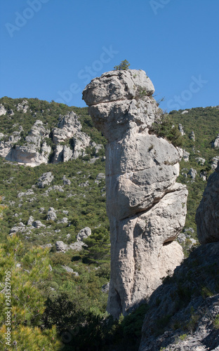 Rocks carved naturally in the  circus of Moureze in France. photo