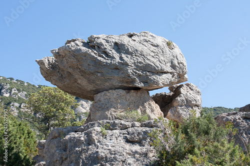 Rocks carved naturally in the  circus of Moureze in France. photo