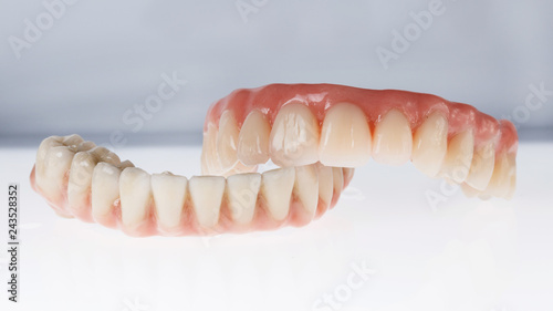 set of dentures on a white background