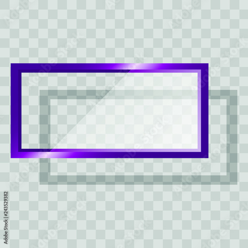 Frame layout template isolated on a transparent background. Realistic empty horizontal picture or photo frame. Vector