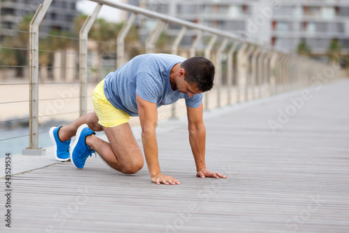 Man training outdoors