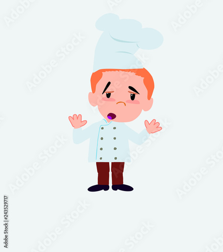 Chef makes a gesture of tired resignation.