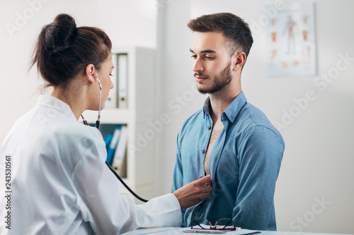 Patient getting a Chest Check Up at the Hospital