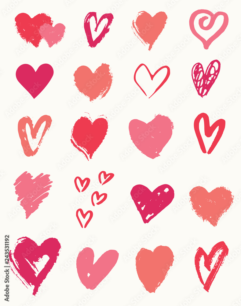 Hand Drawn Heart Shapes Collection