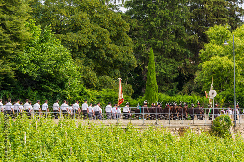 Corpus Christi cerimonial procession in Kurtatsch an der Weinstraße, Adige Valley, South Tyrol, northern Italy. Corpus Christi day photo