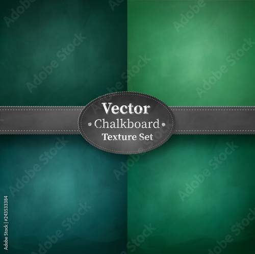 Collection of green colored school chalkboards