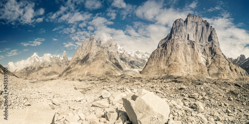 Trango Towers in Karakoram Mountains photo