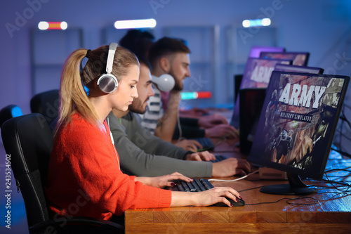 Young people playing video ...