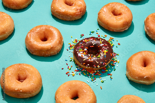 chocolate donut with sprinkles 