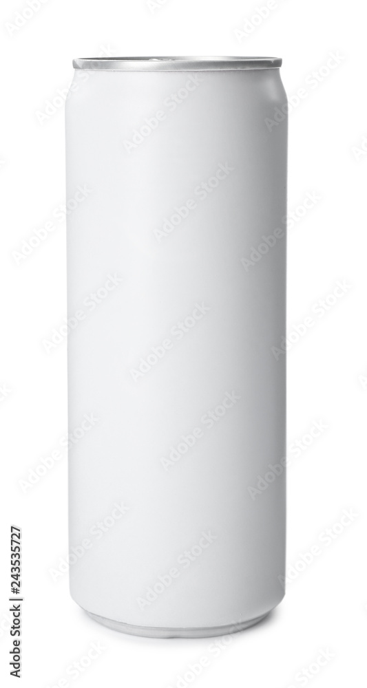 Empty aluminum can with beverage on white background. Mockup for design Empty aluminum can with beverage on white background. Mockup for design