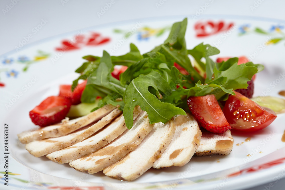 chicken fillet with salad