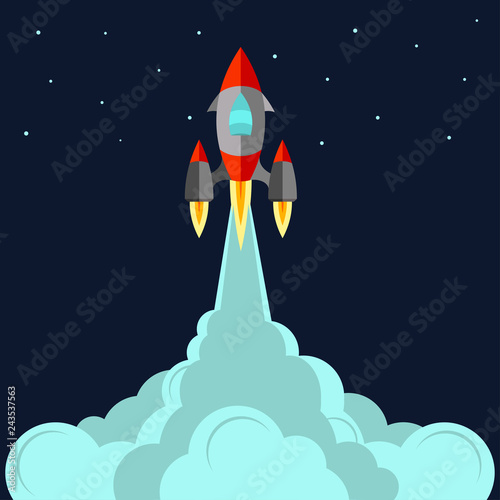space rocket start up, and launch symbol, new businesses innovat