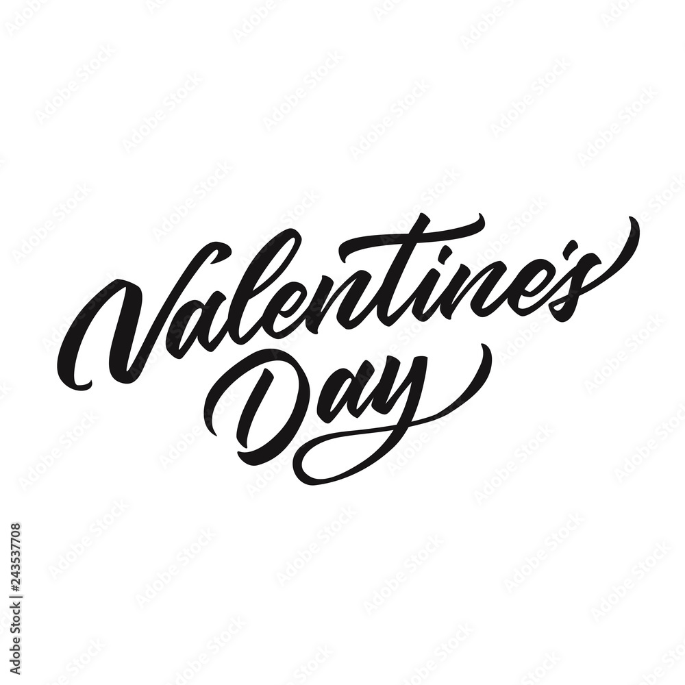 Vector happy valentines day hand drawn lettering