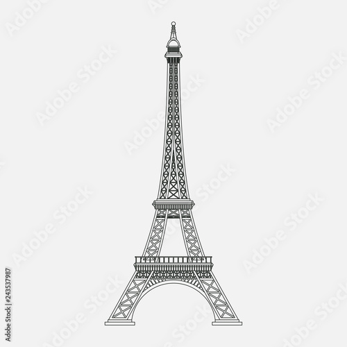 Fototapeta Naklejka Na Ścianę i Meble -  a realistic image of the Eiffel Tower, a sightseeing paris, a sy