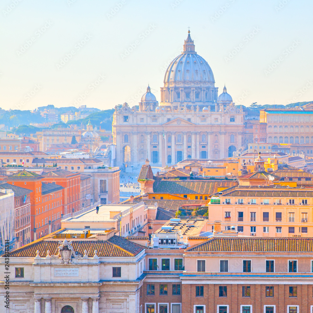 View of Rome with St. Peter basilica