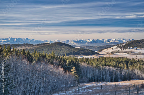 Southern Alberta Ranches with Rockies in Background