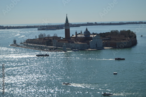 Views From The Campanille Tower Of The Monastery Of San Giorgio Maggiore On The Island Of San Giorgio Maggiore In Venice. Travel, Holidays, Architecture. March 27, 2015. Region Of Veneto, Italy. photo