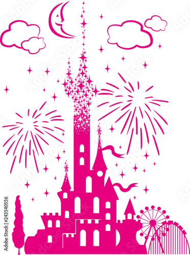 childrens fairytale entertainment castle icon