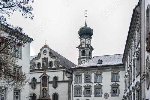 Church of All Saints, former Church of the Jesuits (Jesuitenkirche), founded by the Order in 1571 on Stiftsplatz in Hall in Tirol, Austria photo