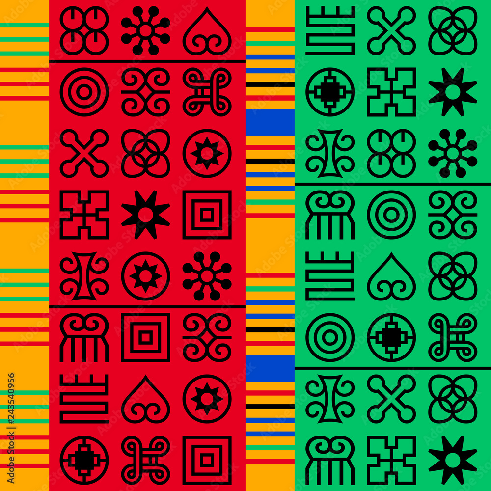 Fototapeta premium Seamless African Adinkra pattern.