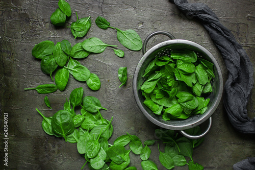 spinach (fresh and juicy green grass). Preparation for a freezing - preparation. Top .. Food background