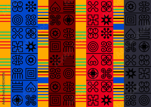 Seamless African Adinkra pattern.