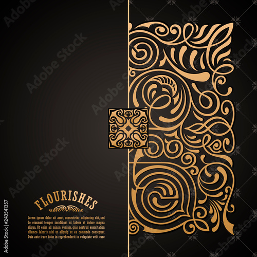 Vintage luxury decorative design of golden mandala. Vector background for greeting card