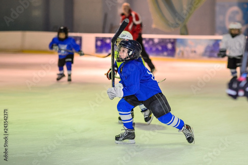 Sport for Kids. Young ice hockey players