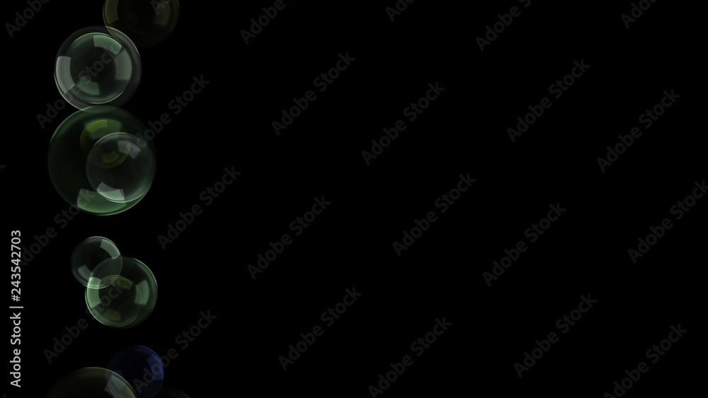 Background with a variety of multi-colored translucent soap bubbles. Background with a variety of multi-colored translucent soap bubbles.