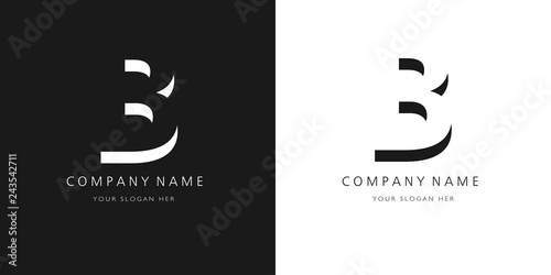 b logo letter design 