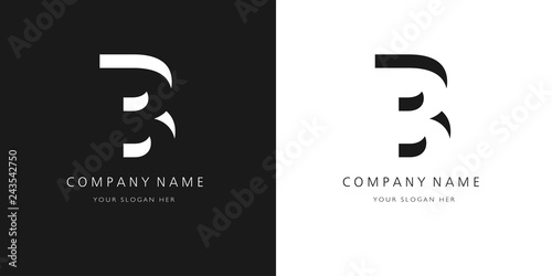 b logo letter design 