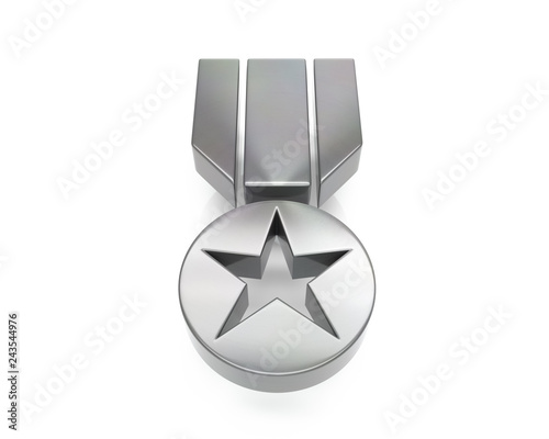 3d brushed metal medal icon