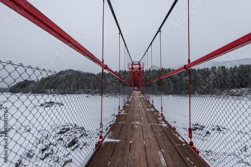 Suspension hanging bridge a...