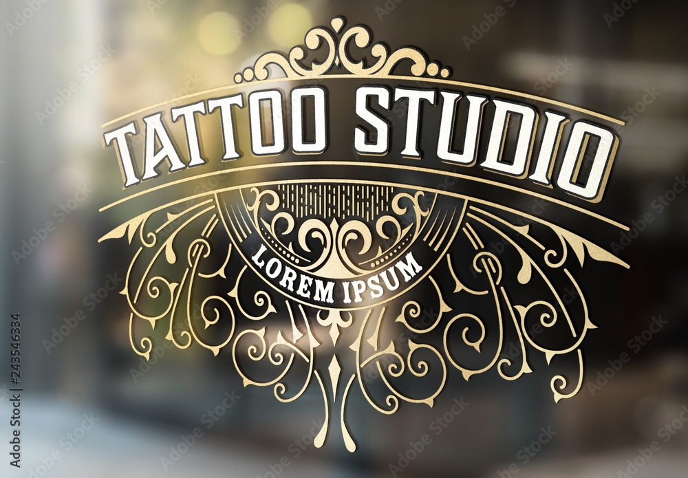 Vintage Tattoo Studio Logo Layout Stock Template | Adobe Stock