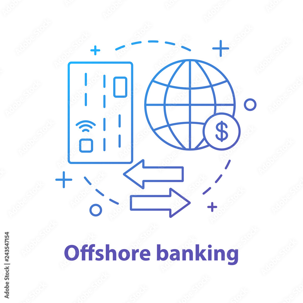 Fototapeta premium Offshore banking concept icon