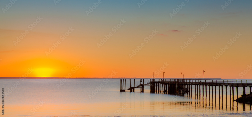 Frazzer island sunset on the boack dock