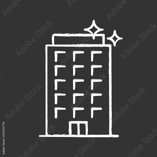 Office cleaning chalk icon