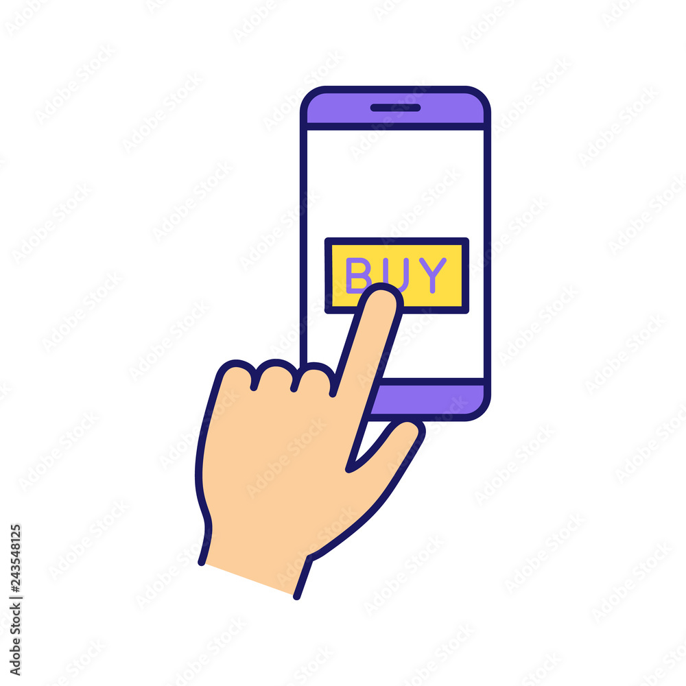 Online payment per click color icon Online payment per click color icon