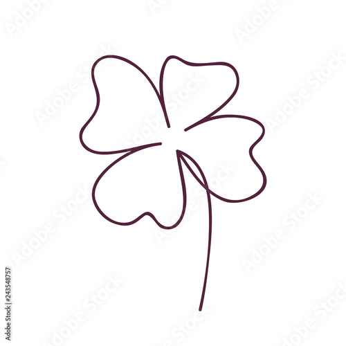Saint patrick clover leaf, Continuous line art vector illustration
