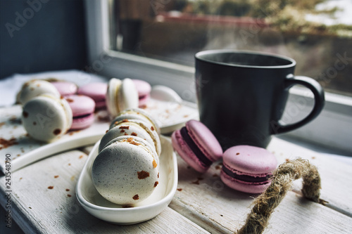 cake and coffee on the table