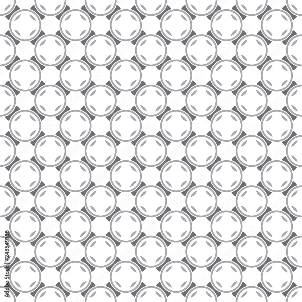 Abstract seamless pattern with geometric shapes. Simple shapes painted in shades of gray.