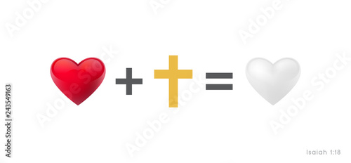 Obraz na płótnie Get rid of sin! Purification of the heart! Isolated in white background. Vector illustration w salonie
