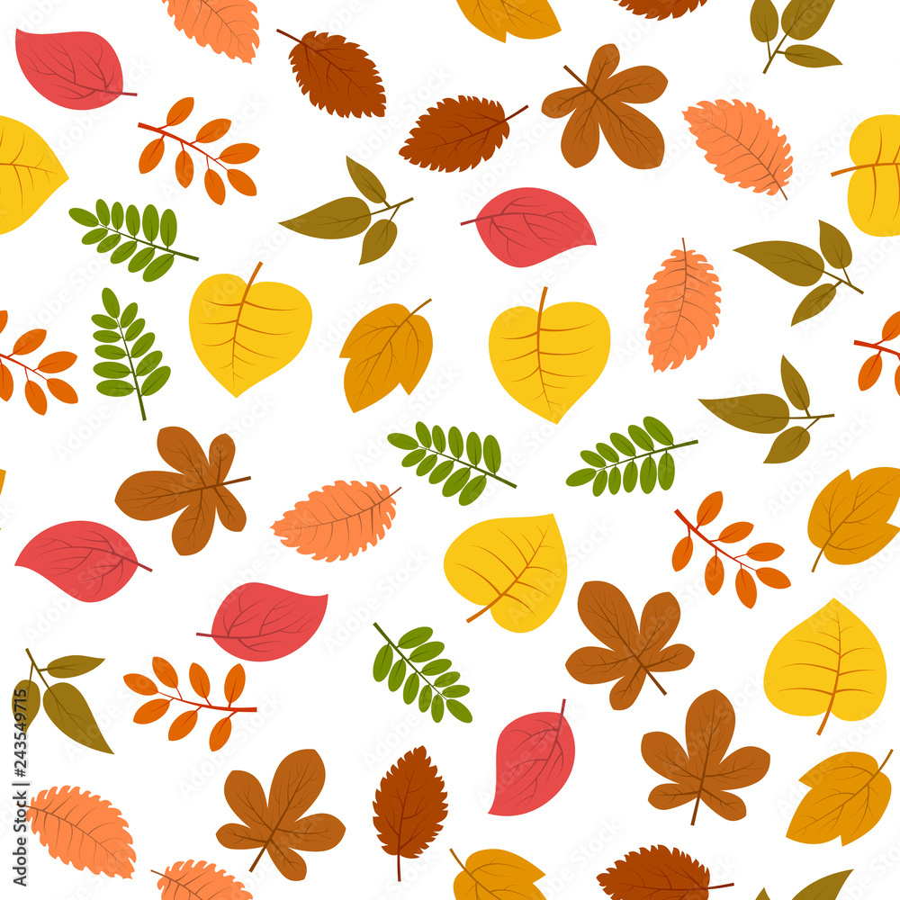 Fototapeta premium Seamless pattern with autumn leaves