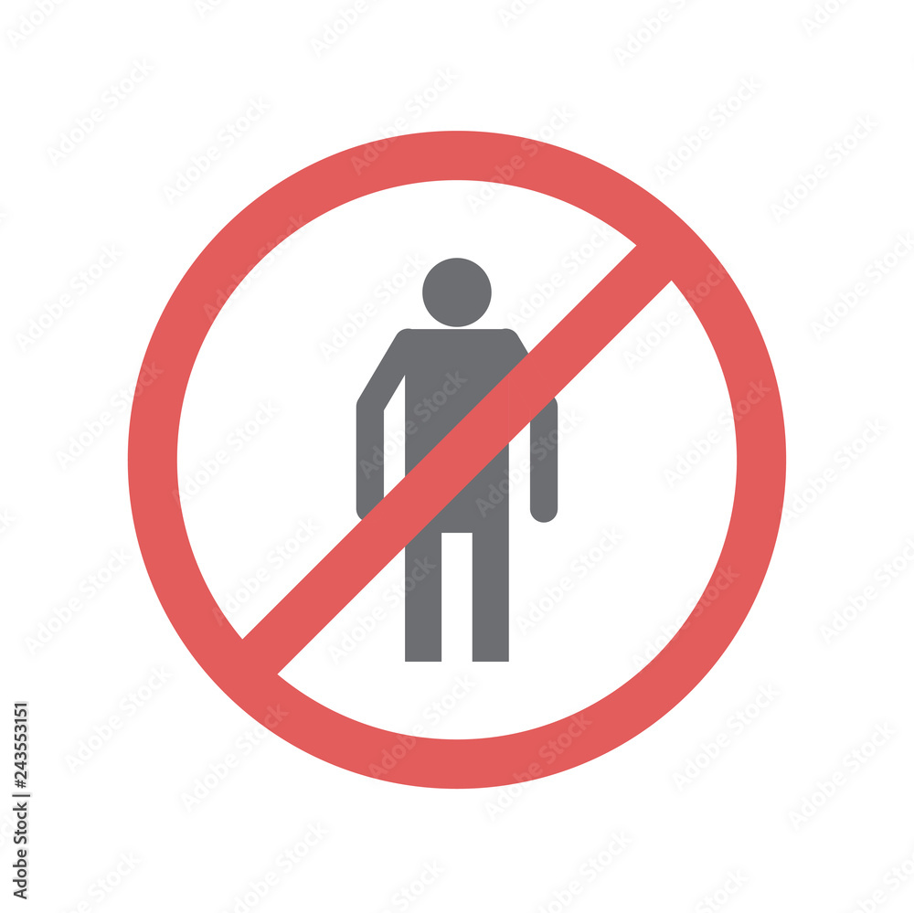 Safety no entry icon on white background for graphic and web design, Modern simple vector sign. Internet concept. Trendy symbol for website design web button or mobile Safety no entry icon on white background for graphic and web design, Modern simple vector sign. Internet concept. Trendy symbol for website design web button or mobile