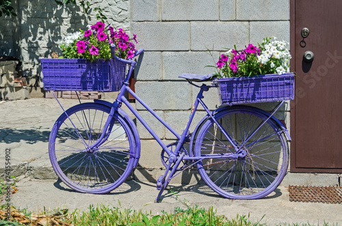 Flower basket from an old bike