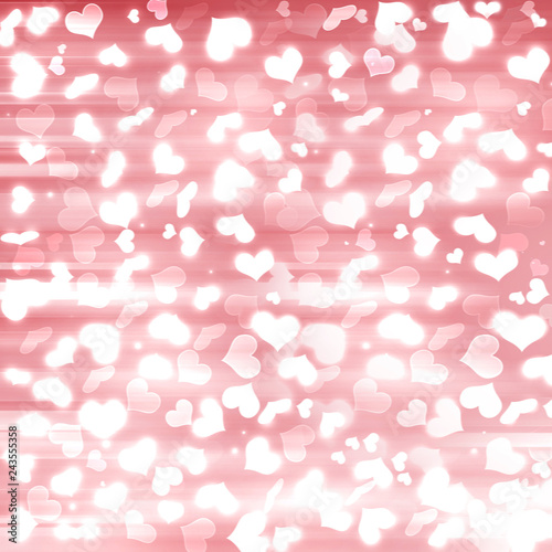 Abstract heart bokeh bright background