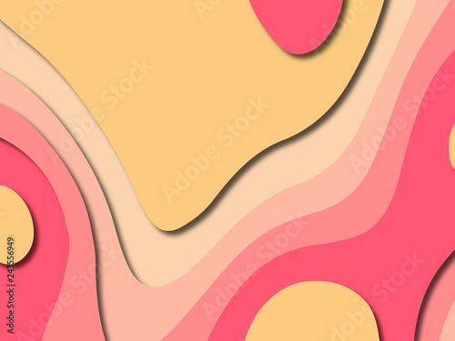 Abstract paper cut background. Multi layers 3D color texture background.