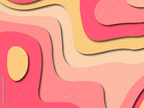Abstract paper cut background. Multi layers 3D color texture background.