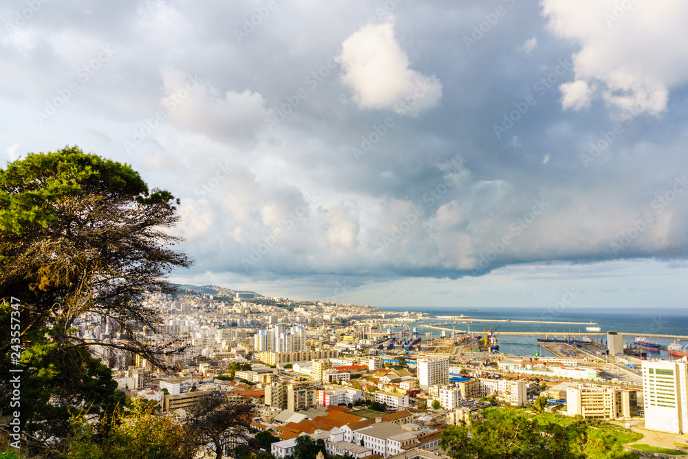 Fototapeta premium Algiers city sea port view.