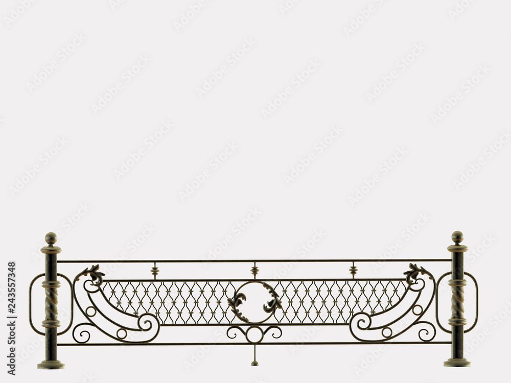 Obraz premium Fences on a white background 3d rendering